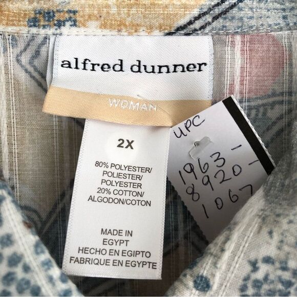 ALFRED DUNNER WOMEN'S TOP COLLARED NECK BUTTON DOWN PLUS SIZE 2X CLASSIC FLORAL - Picture 6 of 8